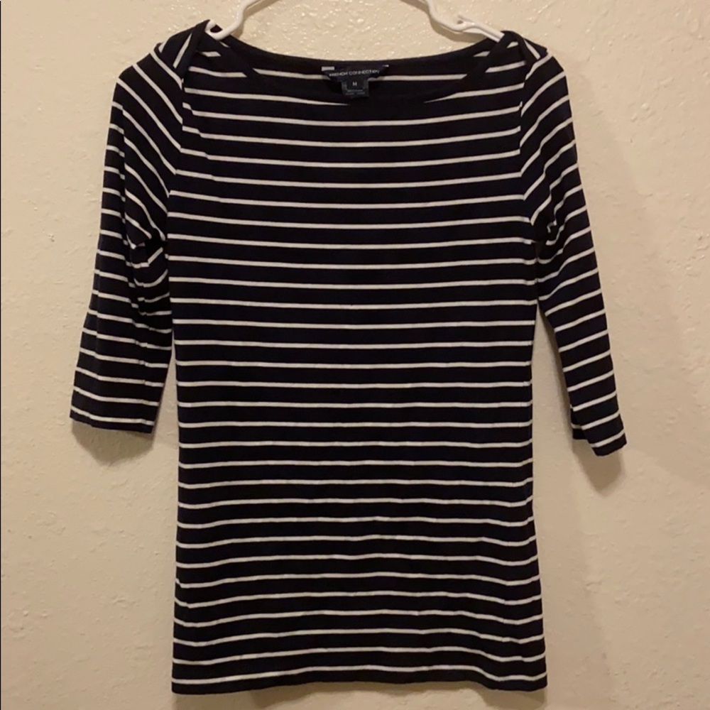 Blue and white striped shirt